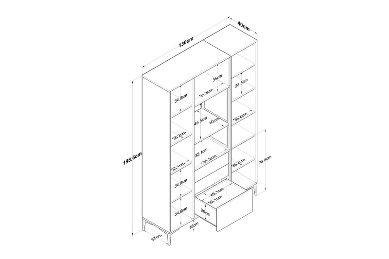 Highboard Manorma - Vit - Förvaring - Skåp - Förvaringsskåp