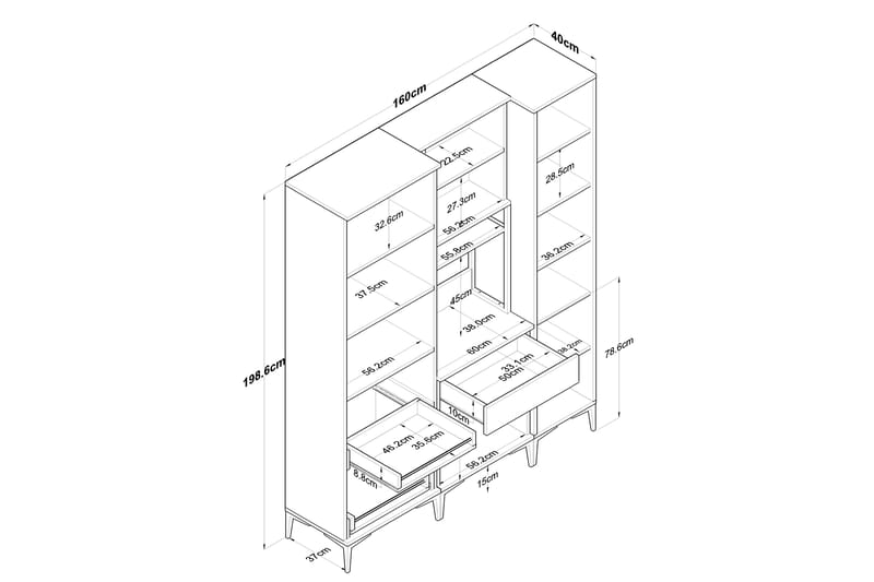 Highboard Manorma - Vit - Förvaring - Skåp - Förvaringsskåp