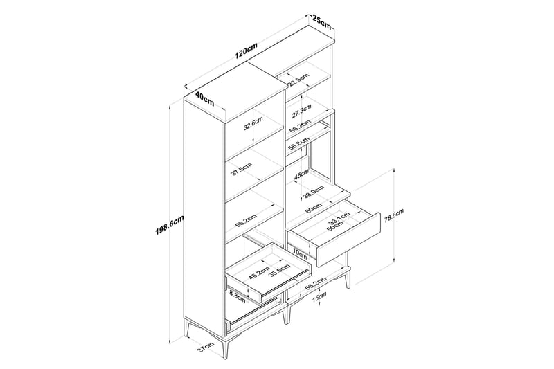 Highboard Manorma - Vit - Förvaring - Skåp - Förvaringsskåp