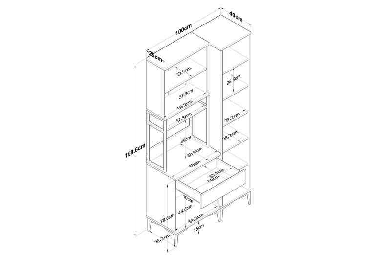 Highboard Manorma - Vit - Förvaring - Skåp - Förvaringsskåp