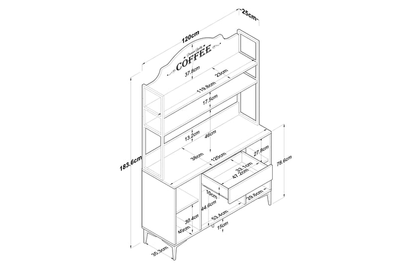 Highboard Manorma - Vit - Förvaring - Skåp - Förvaringsskåp