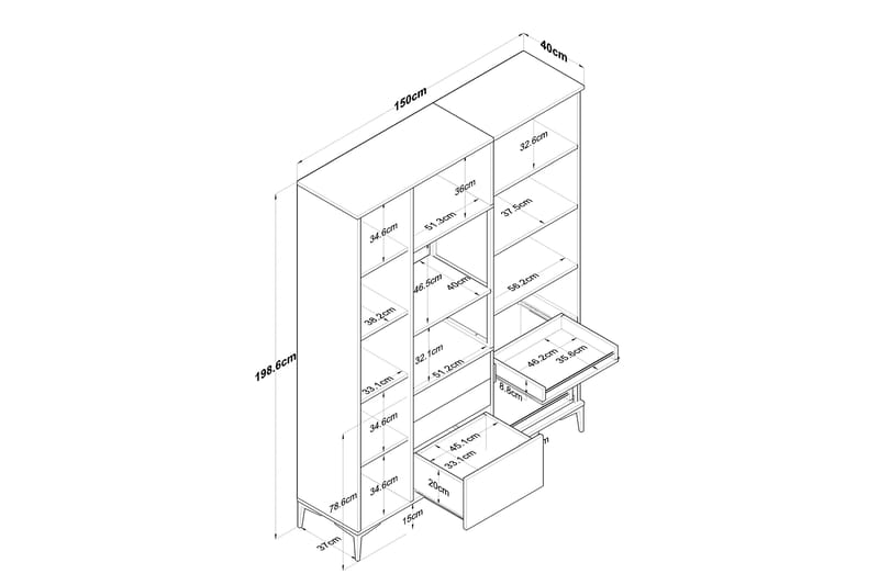 Highboard Manorma - Vit - Förvaring - Skåp - Förvaringsskåp