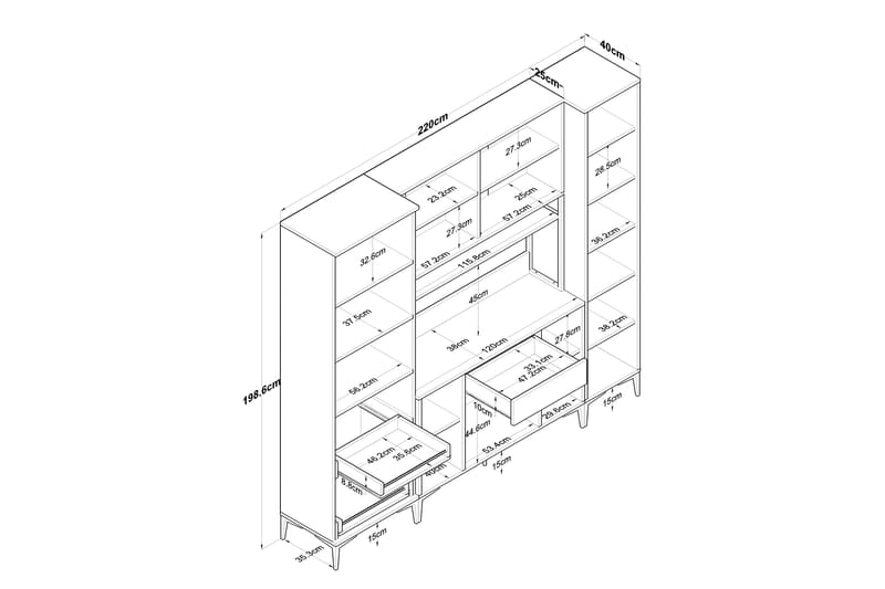 Highboard Manorma - Vit - Förvaring - Skåp - Förvaringsskåp