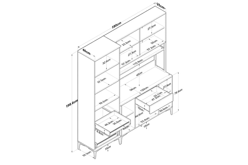 Highboard Manorma - Vit - Förvaring - Skåp - Förvaringsskåp