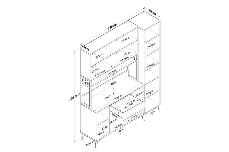 Highboard Manorma - Vit - Förvaring - Skåp - Förvaringsskåp