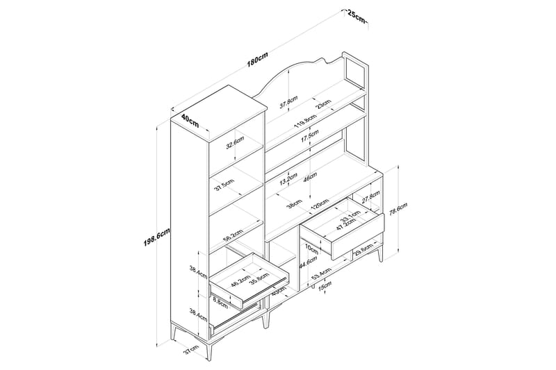 Highboard Manorma - Vit - Förvaring - Skåp - Förvaringsskåp