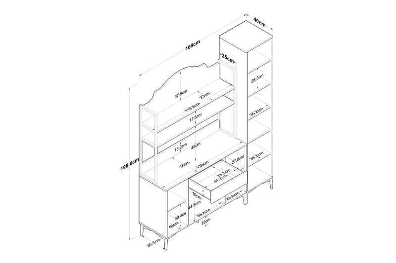 Highboard Manorma - Vit - Förvaring - Skåp - Förvaringsskåp