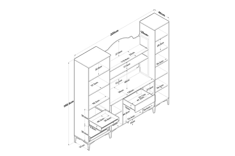 Highboard Manorma - Vit - Förvaring - Skåp - Förvaringsskåp