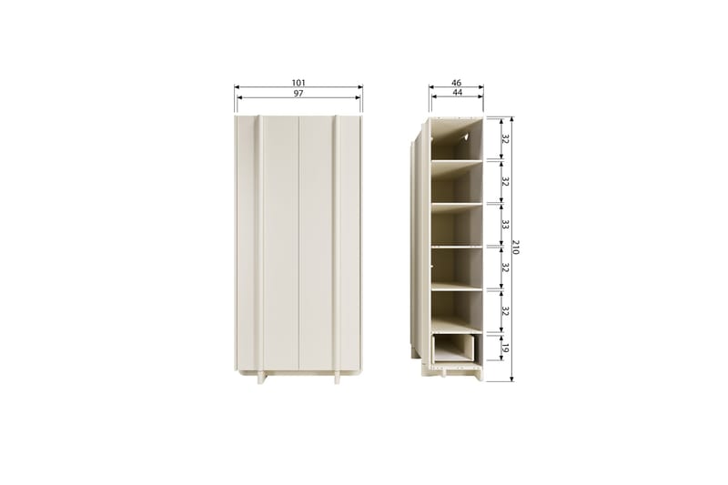 Highboard Morya - Beige - Förvaring - Skåp - Förvaringsskåp