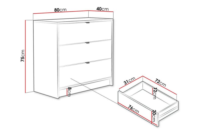 Highboard Novaj - Svart - Förvaring - Skåp - Förvaringsskåp