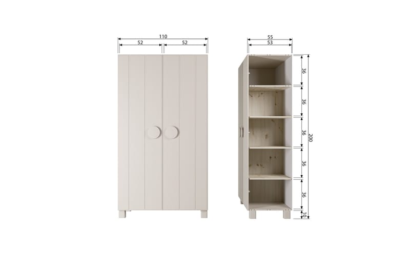 Highboard Ragini - Beige - Förvaring - Skåp - Förvaringsskåp