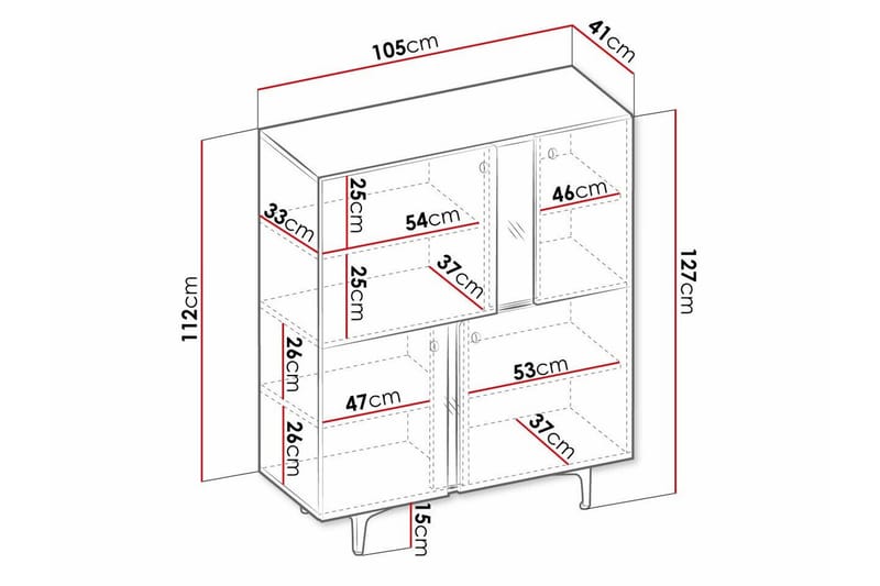 Highboard Rathmore - Blå - Förvaring - Skåp - Förvaringsskåp