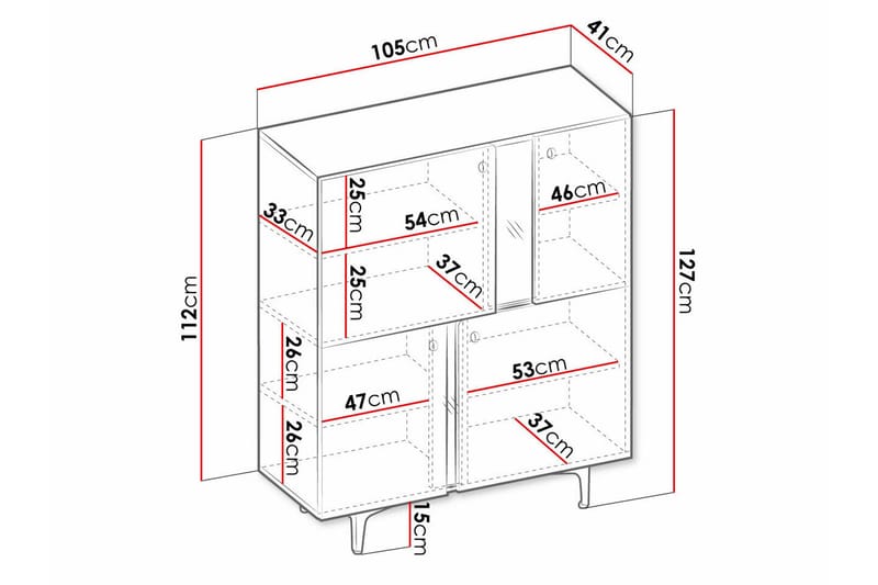 Highboard Rathmore - Grön - Förvaring - Skåp - Förvaringsskåp