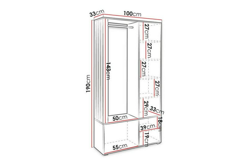 Highboard Rosehall - Svart - Förvaring - Skåp - Förvaringsskåp