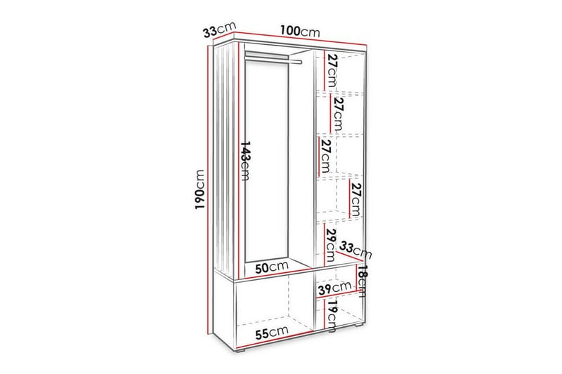 Highboard Rosehall - Vit - Förvaring - Skåp - Förvaringsskåp