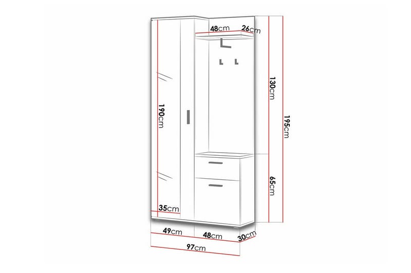 Highboard Rosehall - Vit - Förvaring - Skåp - Förvaringsskåp