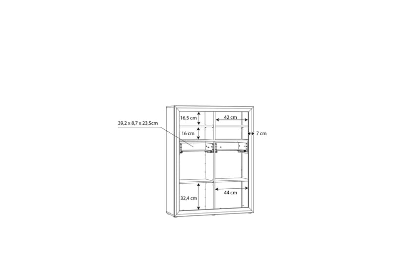 Highboard Smolyan 35x103 cm - Brun/Vit - Förvaring - Skåp - Förvaringsskåp