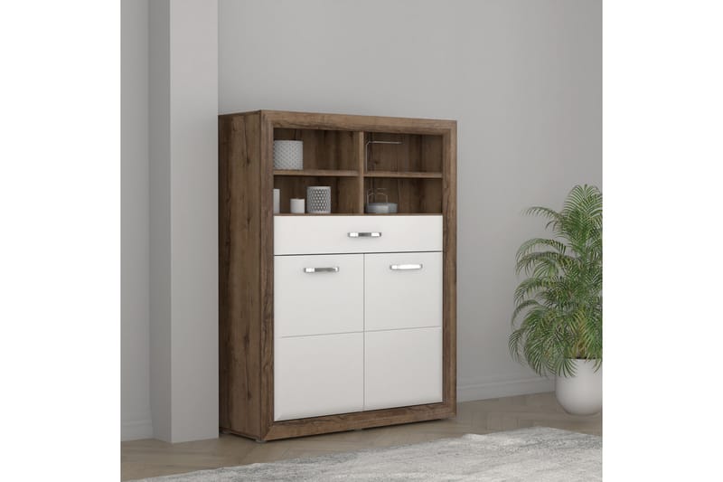 Highboard Smolyan 35x103 cm - Brun/Vit - Förvaring - Skåp - Förvaringsskåp