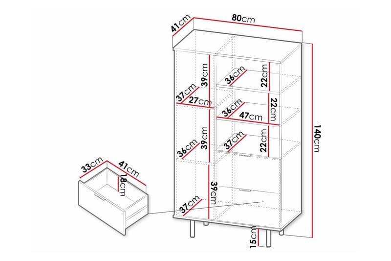 Highboard Staffin - Svart - Förvaring - Skåp - Förvaringsskåp