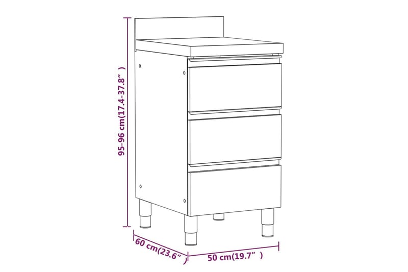 Köksskåp för storkök 3 st rostfritt stål - Förvaring - Skåp - Förvaringsskåp