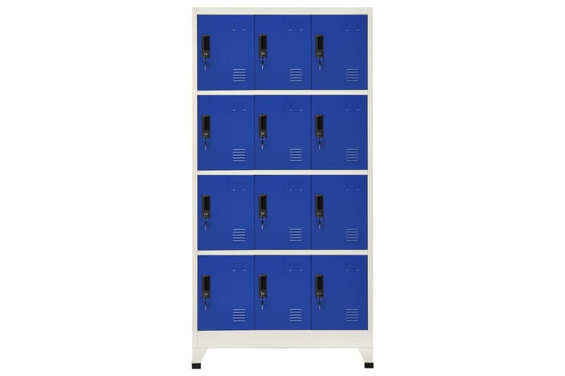 beBasic Förvaringsskåp grå och blå 90x45x180 cm stål - Grey - Dokumentskåp