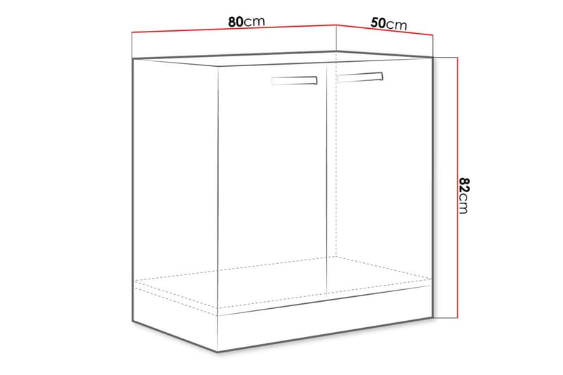 Skåp för tvättmaskin Bianco 80x52x82 cm - Vit - Förvaring - Skåp - Förvaringsskåp