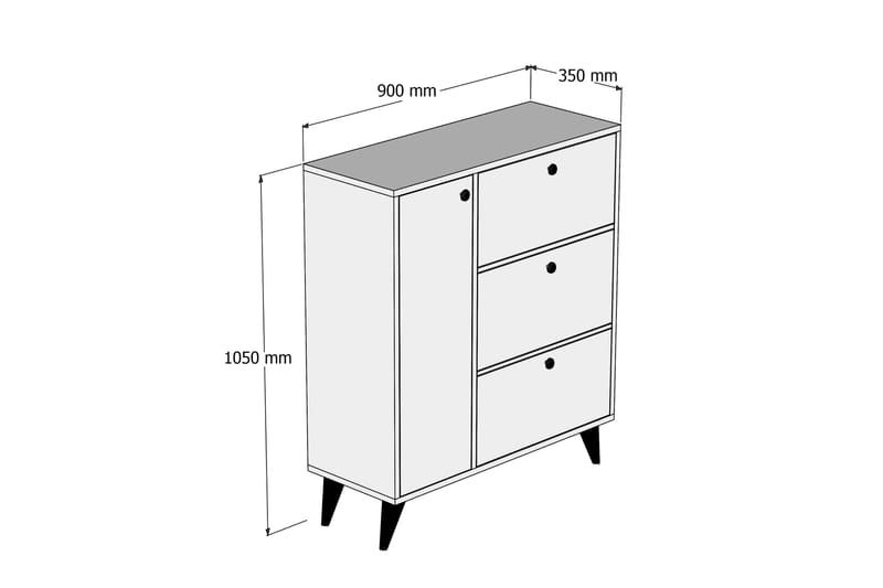 Skoskåp Miltar 35x90 cm - Natur - Hallförvaring - Skoskåp - Förvaringsskåp