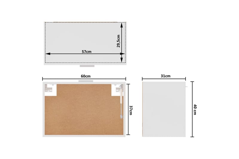 Väggskåp vit 60x31x40 cm spånskiva - Vit - Förvaring - Skåp - Förvaringsskåp