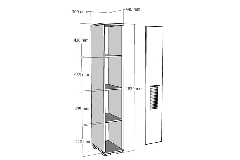 Highboard Asimo - Antracit/Vit - Förvaring - Skåp - Förvaringsskåp