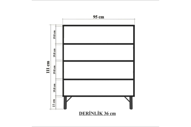 Highboard Midia 95x111 cm Vit/Brun/Lila/Gul - Hanah Home - Förvaring - Skåp - Förvaringsskåp