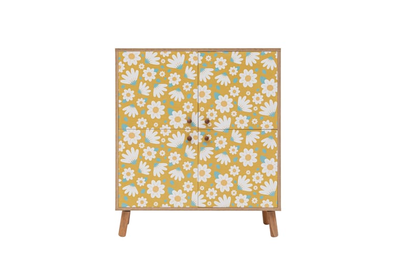 Highboard Posy 95x111 cm Brun/Vit - Hanah Home - Förvaring - Skåp - Förvaringsskåp