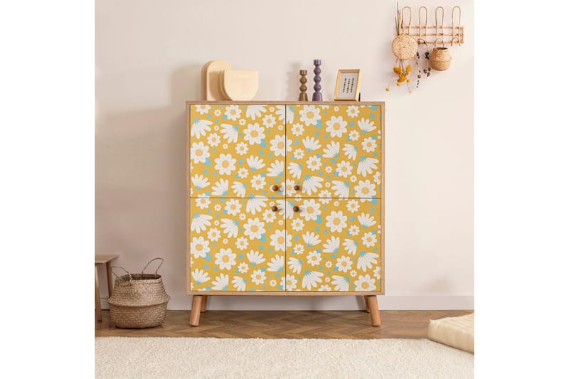 Highboard Posy 95x111 cm Brun/Vit - Hanah Home - Förvaring - Skåp - Förvaringsskåp