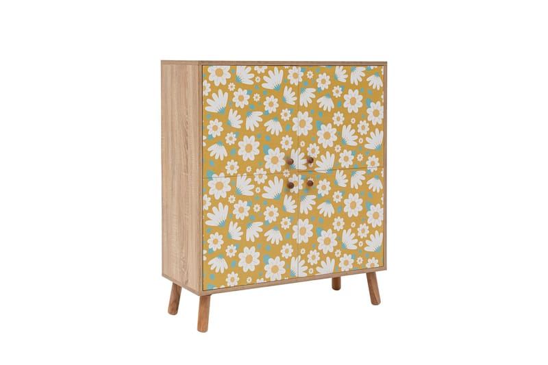 Highboard Posy 95x111 cm Brun/Vit - Hanah Home - Förvaring - Skåp - Förvaringsskåp