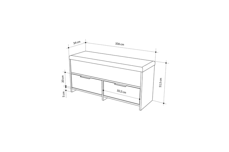 Skoskåp Cove 106 cm - Antracit - Förvaring - Skåp - Förvaringsskåp