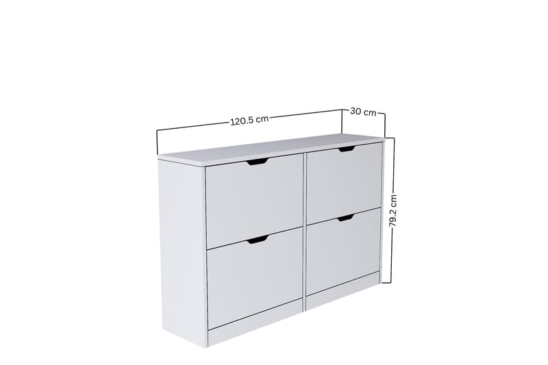 Skoskåp Esinler 120,5 cm - Mattvit - Förvaring - Skåp - Förvaringsskåp