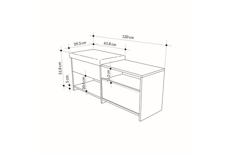 Skoskåp Filux 120,3 cm - Antracit - Förvaring - Skåp - Förvaringsskåp