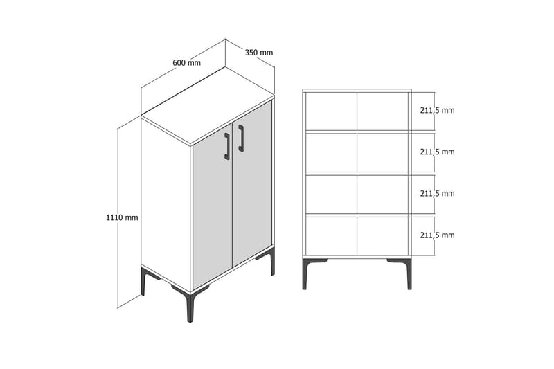 Skoskåp Praha 60 cm - Beige - Förvaring - Skåp - Förvaringsskåp