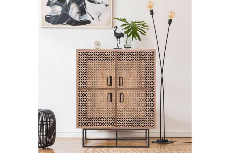 Solo Quantum Highboard 93x115 cm Svart/Brun - Hanah Home - Förvaring - Skåp - Förvaringsskåp