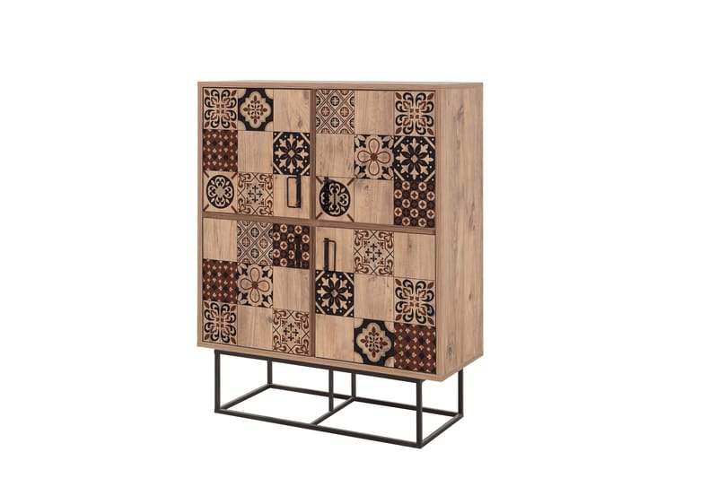 Solo Quantum Highboard 93x115 cm Svart/Brun - Hanah Home - Förvaring - Skåp - Förvaringsskåp