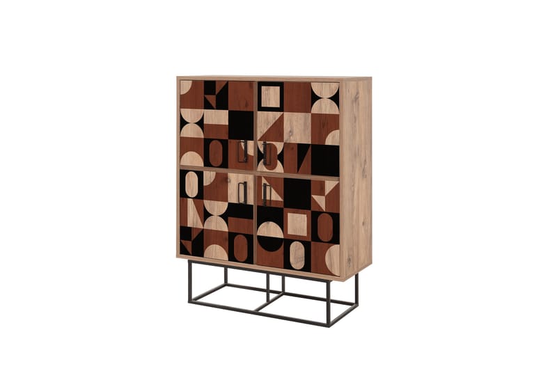 Solo Quantum Highboard 93x115 cm Svart/Brun - Hanah Home - Förvaring - Skåp - Förvaringsskåp