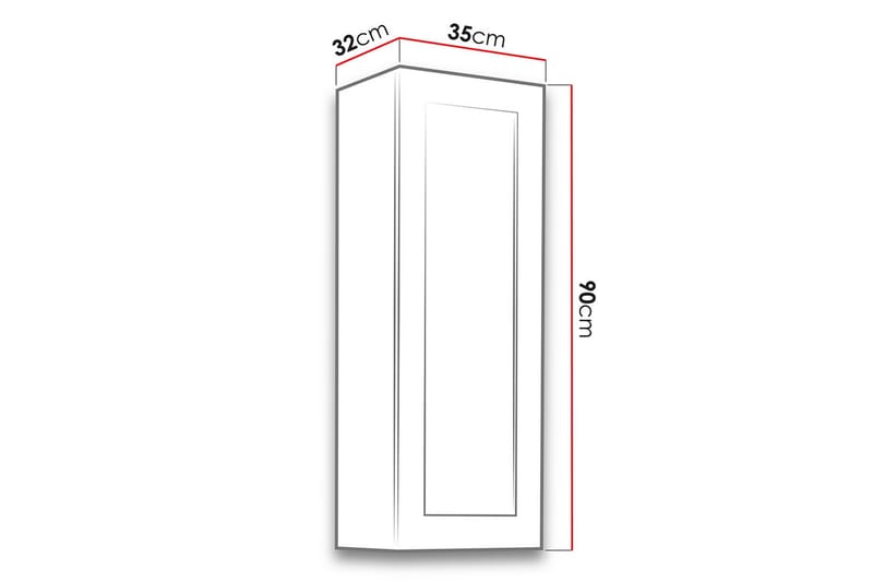 Vitrinskåp Veria 32x35 cm Vit LED - Natur/Svart - Förvaring - Skåp - Vitrinskåp