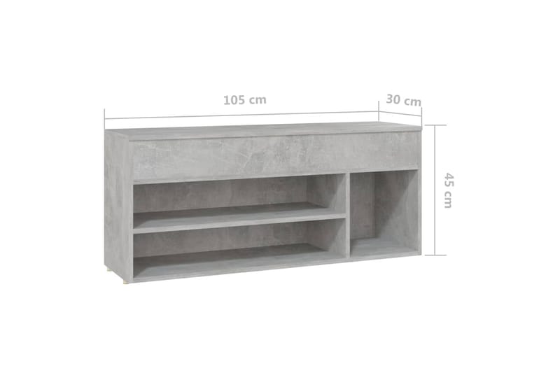 Skobänk betonggrå 105x30x45 cm spånskiva - Betonggrå - Förvaring - Skoförvaring - Skobänk & skohylla med bänk