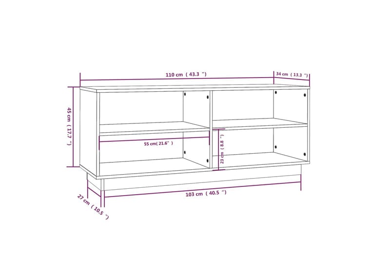 Skoskåp svart 110x34x45 cm massiv furu - Svart - Förvaring - Skoförvaring - Skobänk & skohylla med bänk