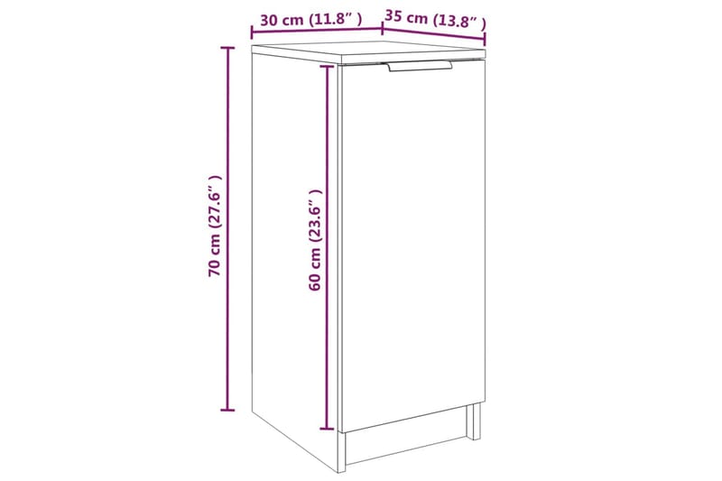 beBasic Skoställ rökfärgad ek 30x35x70 cm konstruerat trä - Brown - Förvaring - Skoförvaring - Skohylla & skoställ