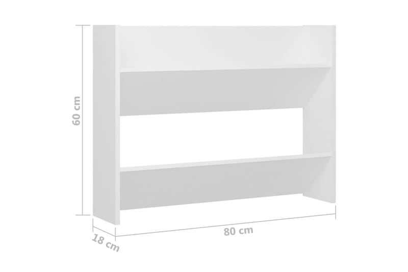 Väggmonterat skoställ vit 80x18x60 cm spånskiva - Vit - Förvaring - Skoförvaring - Skohylla & skoställ