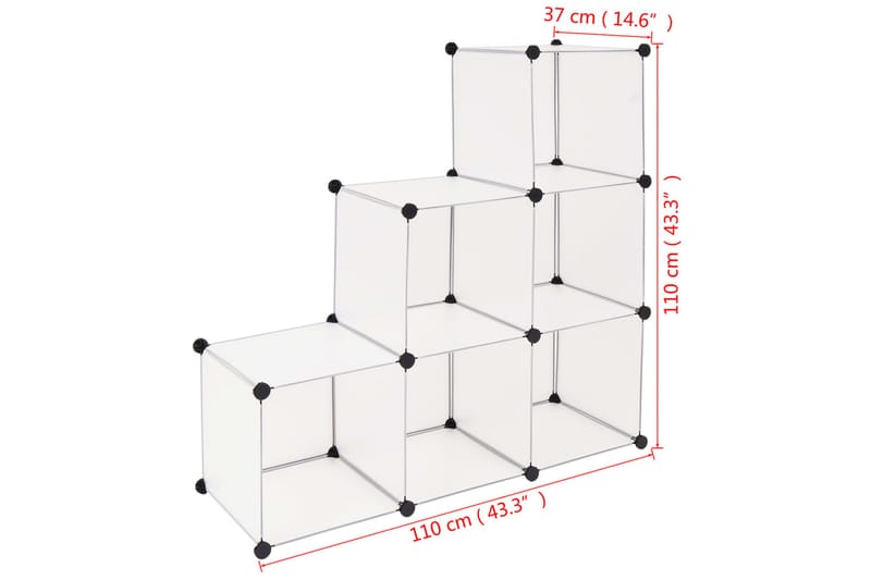 Förvaringskub med 6 fack vit - Vit - Förvaring - Skoförvaring - Skolåda