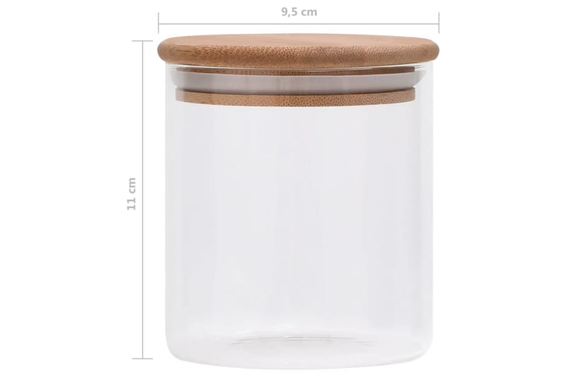 Förvaringsburkar i glas med bambulock 10 st 600 ml - Transparent - Förvaring - Småförvaring