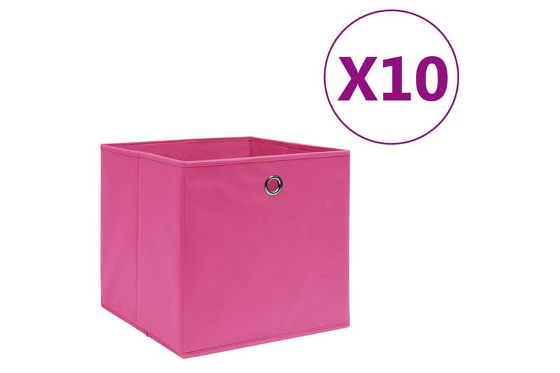 Förvaringslådor 10 st non-woven tyg 28x28x28 cm rosa - Rosa - Förvaring - Småförvaring - Förvaringslåda