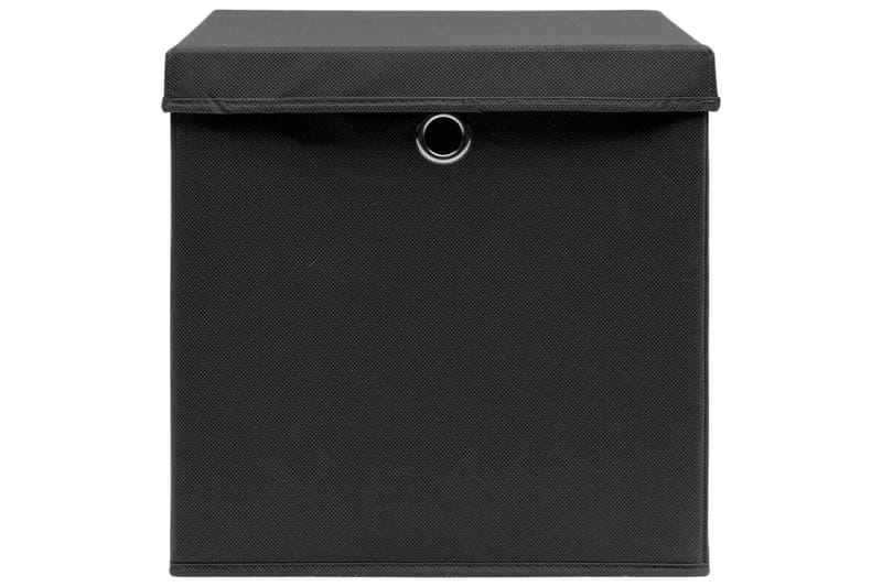 Förvaringslådor med lock 4 st 28x28x28 cm svart - Svart - Förvaring - Småförvaring - Förvaringslåda