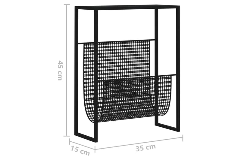 Tidningsställ svart 35x15x45 cm stål - Svart - Förvaring - Småförvaring - Förvaringsställ - Tidningsställ